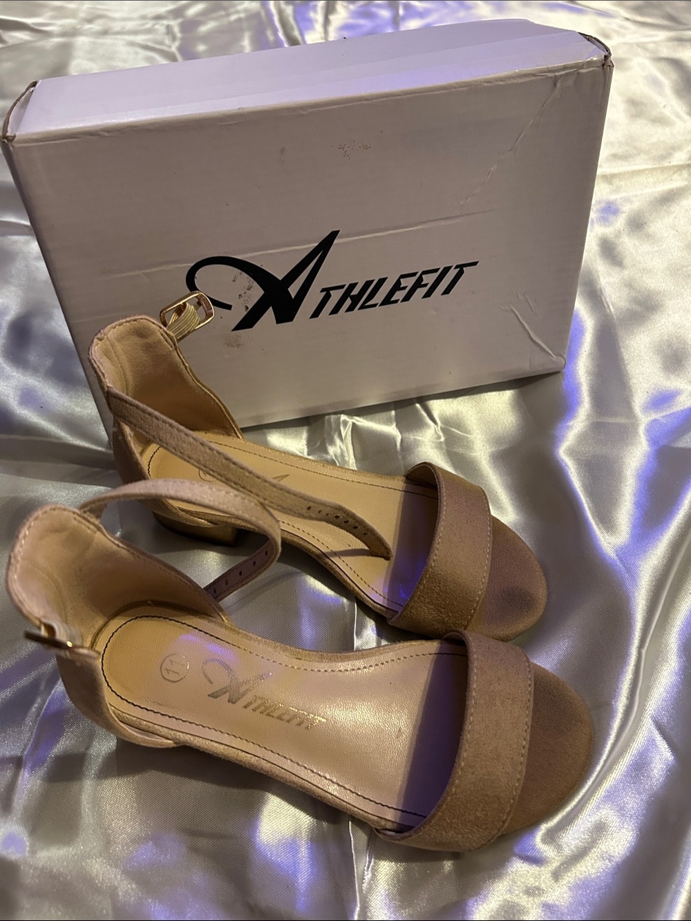 Athlefit Girls' Tan Dress Sandals with Ankle Strap- Used for Pageants 👑